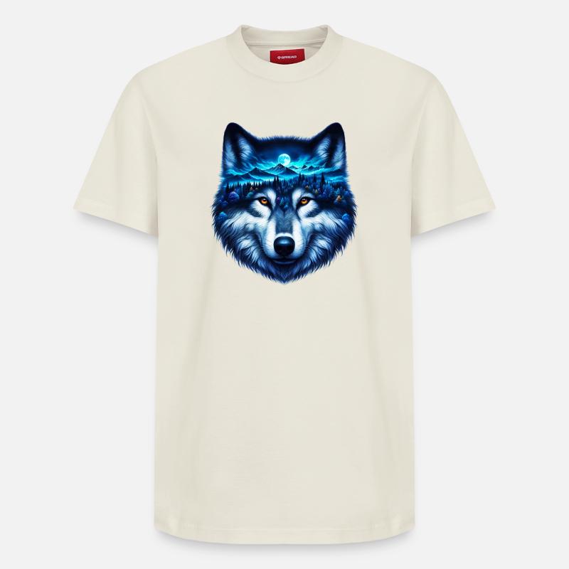 Wolf - Relaxed Unisex Supima Cotton T-Shirt – von SPREAD - Naturweiß