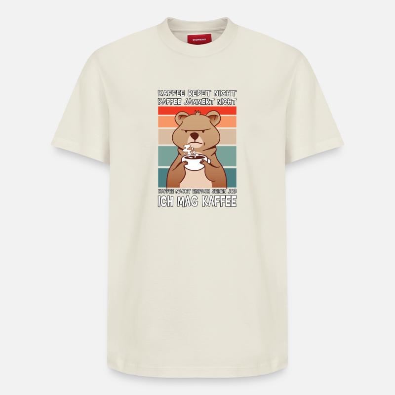 Lustige Morgenmuffel Kaffee Sprüche  - Relaxed Unisex Supima Cotton T-Shirt – von SPREAD - Naturweiß