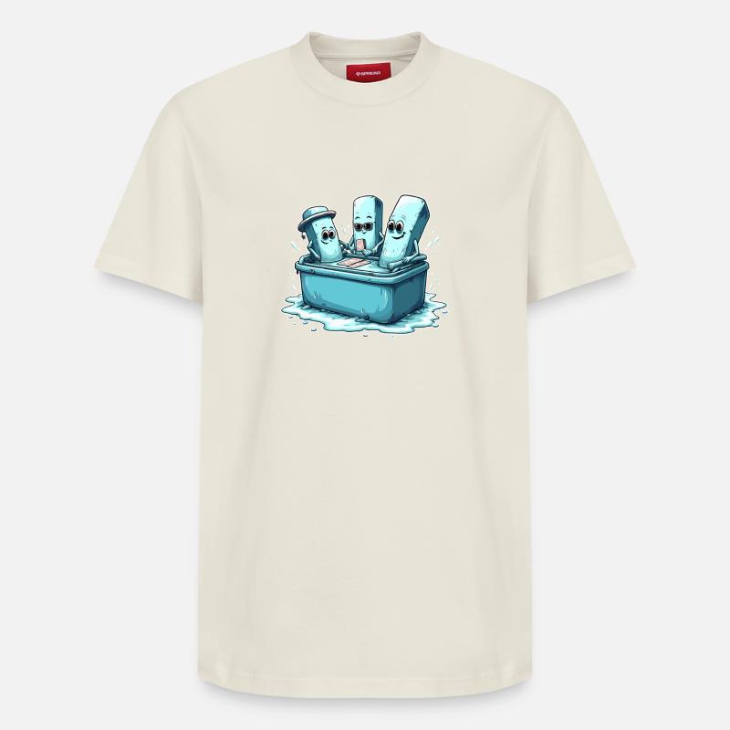 Icecube Lolly Pool Party Design - Relaxed Unisex Supima Cotton T-Shirt – von SPREAD - Naturweiß