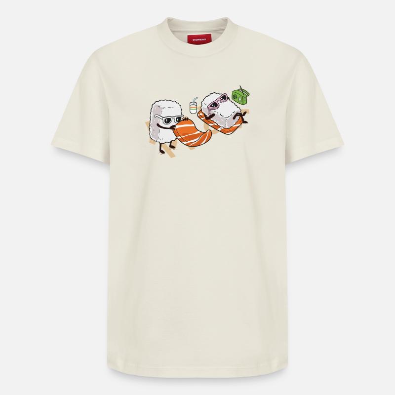 Sushis d’été - T-shirt unisexe décontracté en coton Supima – de SPREAD - blanc cassé
