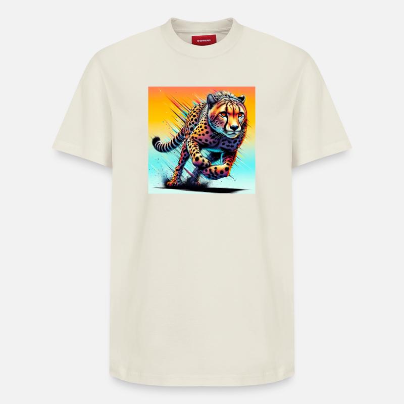guépard - T-shirt unisexe décontracté en coton Supima – de SPREAD - blanc cassé