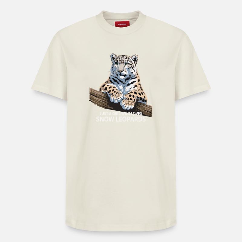 Eisschneeleopard mit liebevollem Blick - Relaxed Unisex Supima Cotton T-Shirt – von SPREAD - Naturweiß