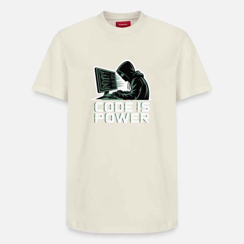 Cyber Hacker Code Infinity Design - T-shirt unisexe décontracté en coton Supima – de SPREAD - blanc cassé