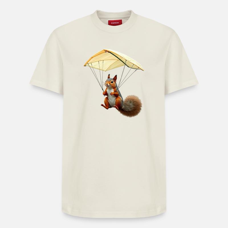 Écureuil volant - T-shirt unisexe décontracté en coton Supima – de SPREAD - blanc cassé