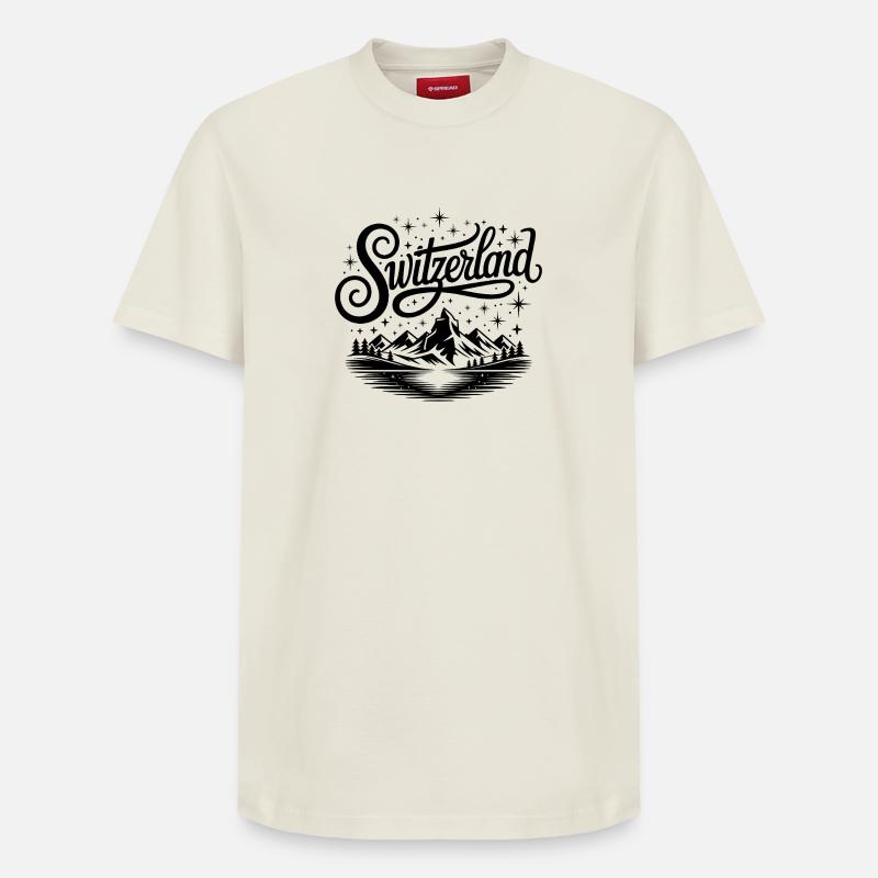 Suisse - Conception de souvenirs - T-shirt unisexe décontracté en coton Supima – de SPREAD - blanc cassé