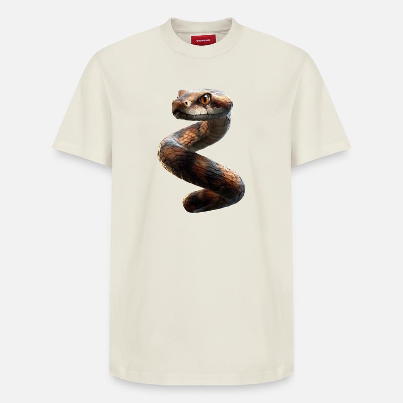 snake, python, cobra, rattlesnake, snakes - Relaxed Unisex Supima Cotton T-Shirt – by SPREAD - off white