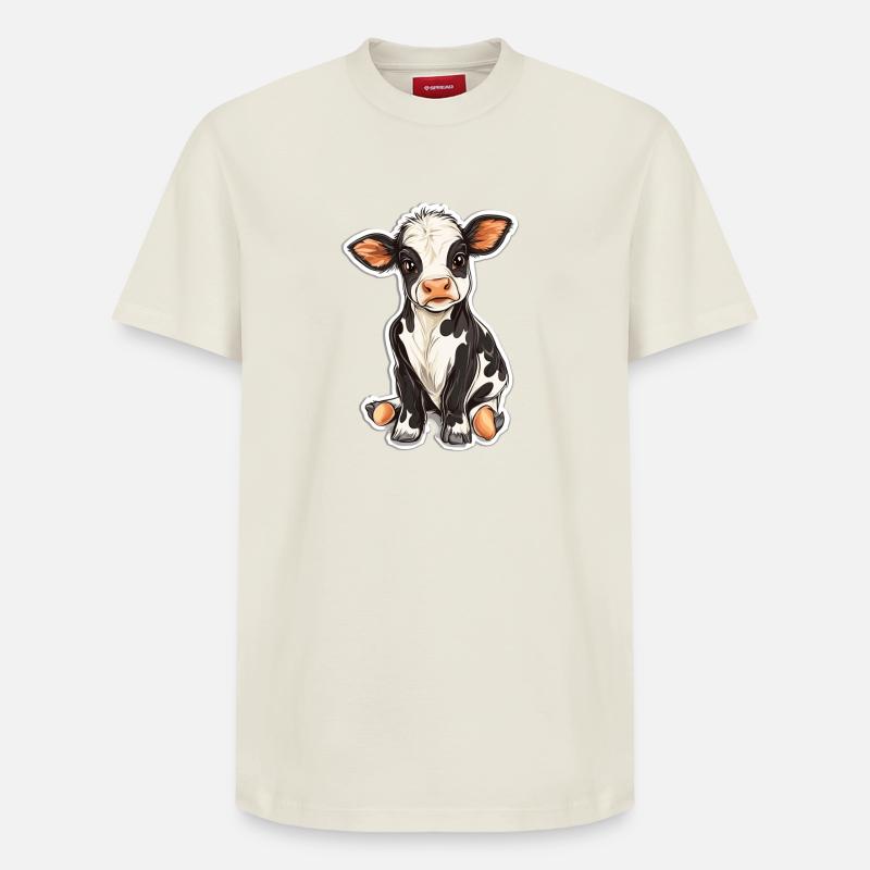 Vache - T-shirt unisexe décontracté en coton Supima – de SPREAD - blanc cassé