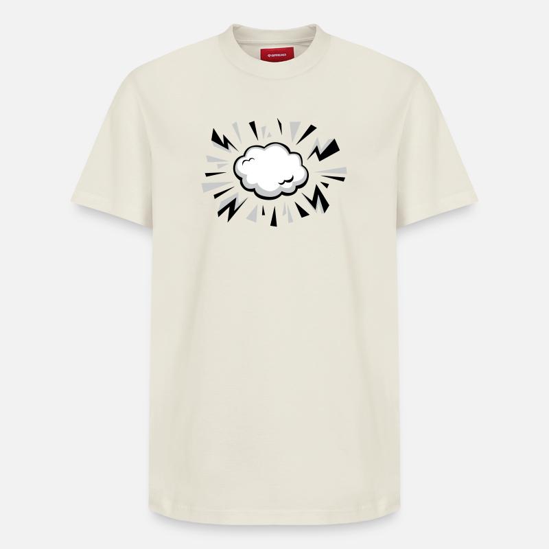 Comic Wolke mit Blitzen - Relaxed Unisex Supima Cotton T-Shirt – von SPREAD - Naturweiß