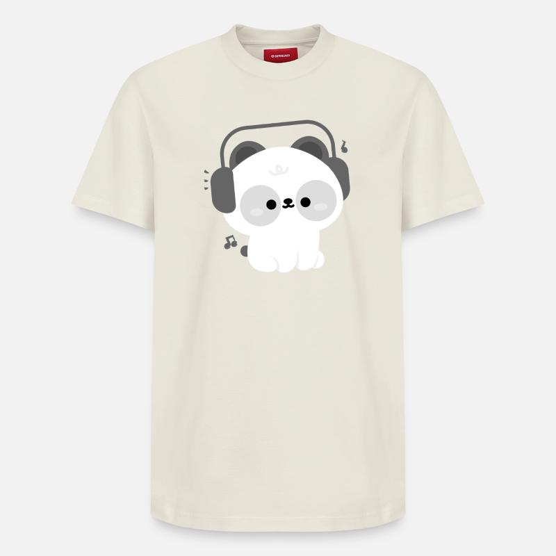 Casque Panda - T-shirt unisexe décontracté en coton Supima – de SPREAD - blanc cassé