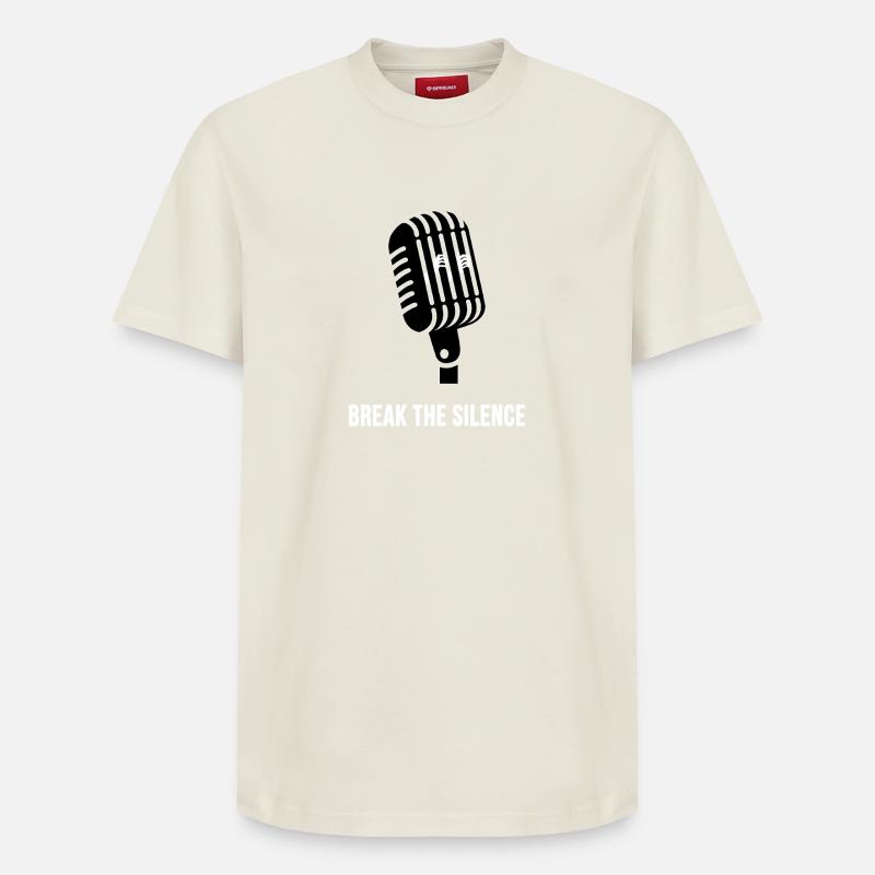 Break the Silence - Relaxed Unisex Supima Cotton T-Shirt – von SPREAD - Naturweiß
