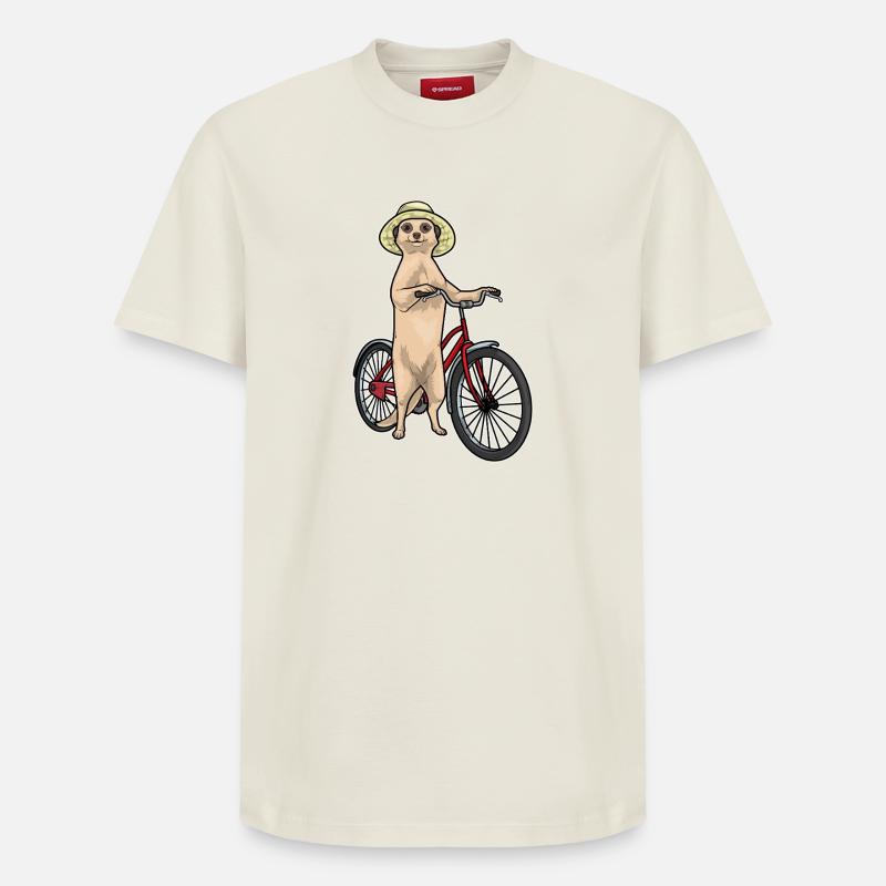 Vélo Meerkat - T-shirt unisexe décontracté en coton Supima – de SPREAD - blanc cassé