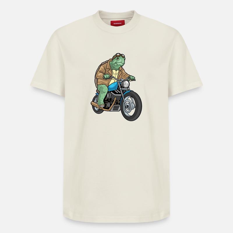 Moto tortue - T-shirt unisexe décontracté en coton Supima – de SPREAD - blanc cassé