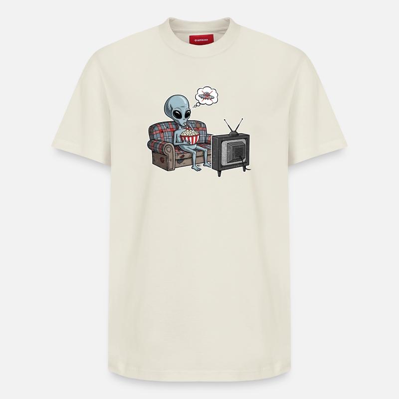 Alien Comic Lazy Cadeau - T-shirt unisexe décontracté en coton Supima – de SPREAD - blanc cassé
