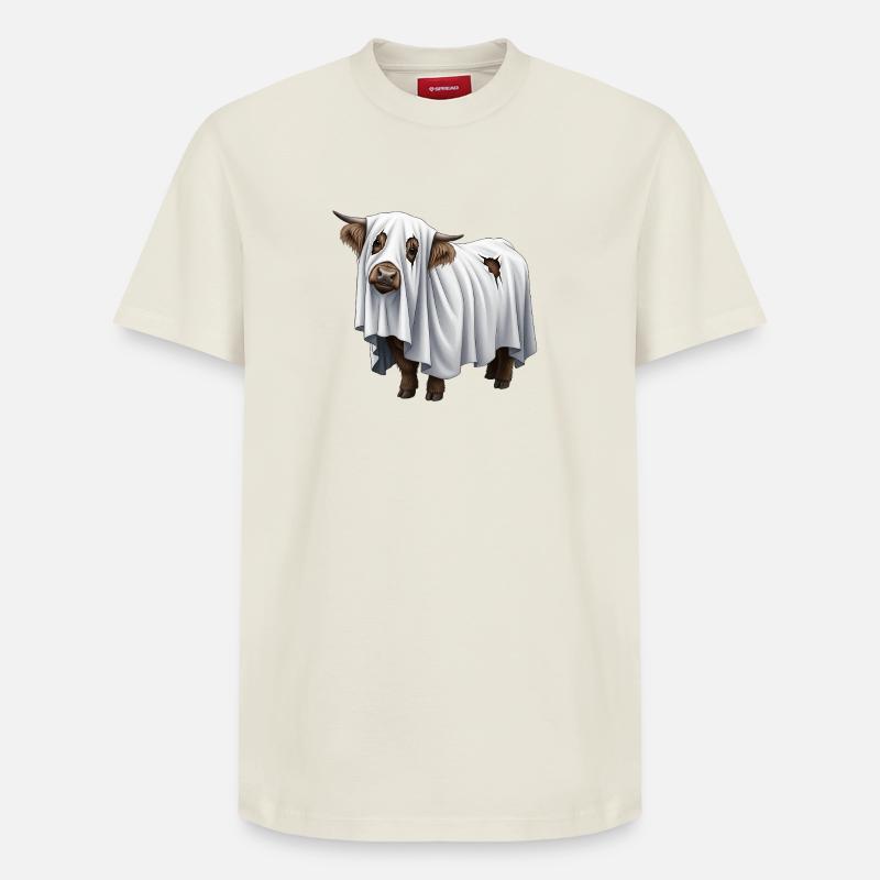 Vache fantôme de dessin animé - T-shirt unisexe décontracté en coton Supima – de SPREAD - blanc cassé