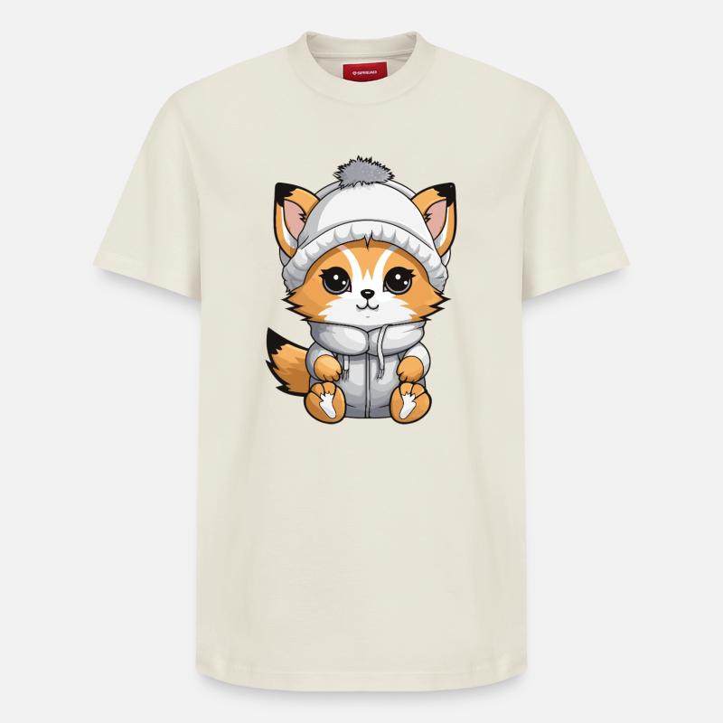 Fuchs Winter Comic - Relaxed Unisex Supima Cotton T-Shirt – von SPREAD - Naturweiß