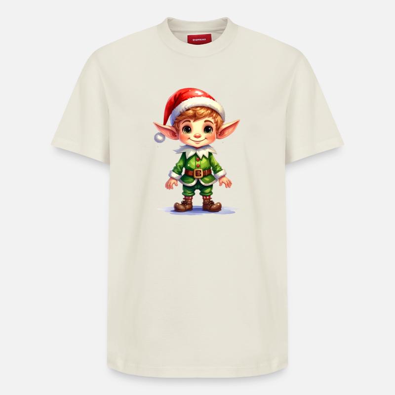 Elfe de Noël - T-shirt unisexe décontracté en coton Supima – de SPREAD - blanc cassé