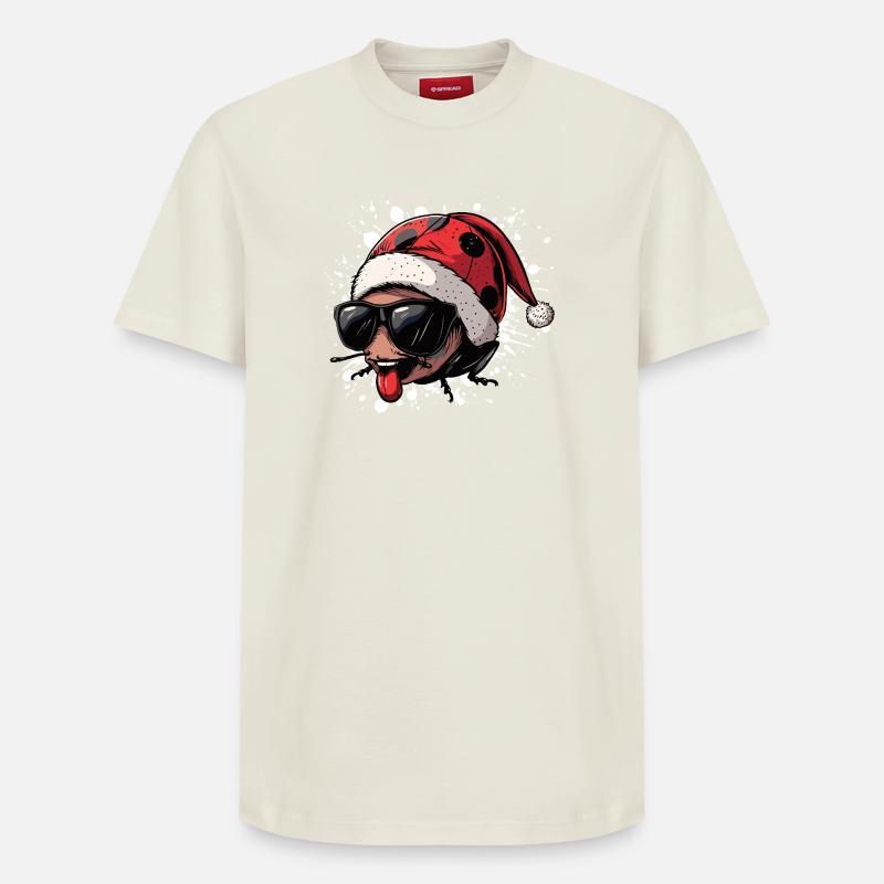 Coccinelle Noël Drôle - T-shirt unisexe décontracté en coton Supima – de SPREAD - blanc cassé