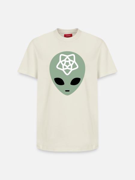 Geometric Alien Mindscape - Relaxed Unisex Supima Cotton T-Shirt – by SPREAD - off white