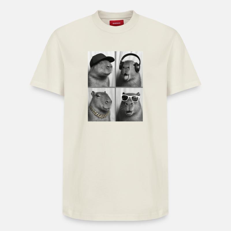 Capybara - Relaxed Unisex Supima Cotton T-Shirt – von SPREAD - Naturweiß