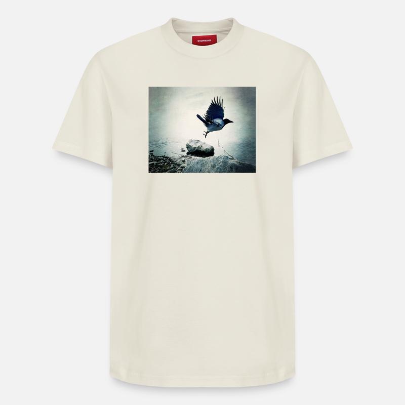 Crow's Flight - Relaxed Unisex Supima Cotton T-Shirt – by SPREAD - off white
