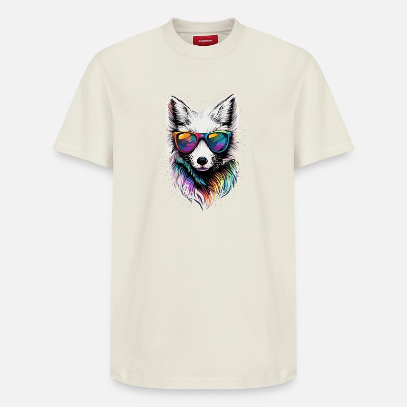 Polarfuchs Schneefuchs Eisfuchs Süßer Weißer Fuchs - Relaxed Unisex Supima Cotton T-Shirt – von SPREAD - Naturweiß
