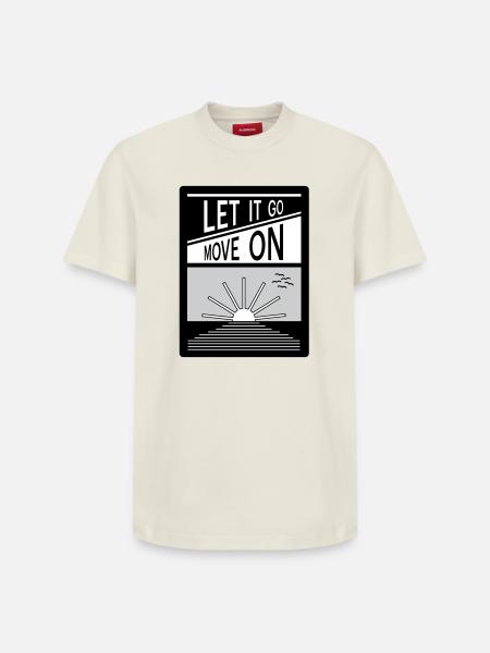 Loslassen. Mach weiter. - Relaxed Unisex Supima Cotton T-Shirt – von SPREAD - Naturweiß