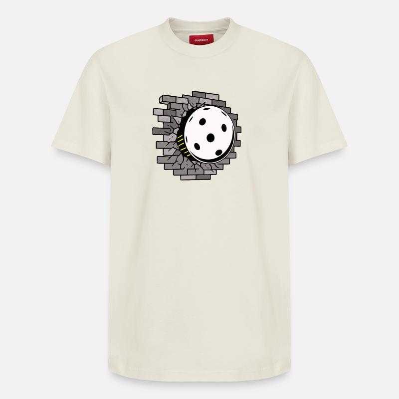 Floorball, percée murale - T-shirt unisexe décontracté en coton Supima – de SPREAD - blanc cassé