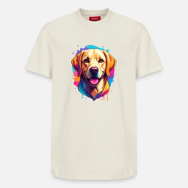 Labrador Retriever - T-shirt unisexe décontracté en coton Supima – de SPREAD - blanc cassé