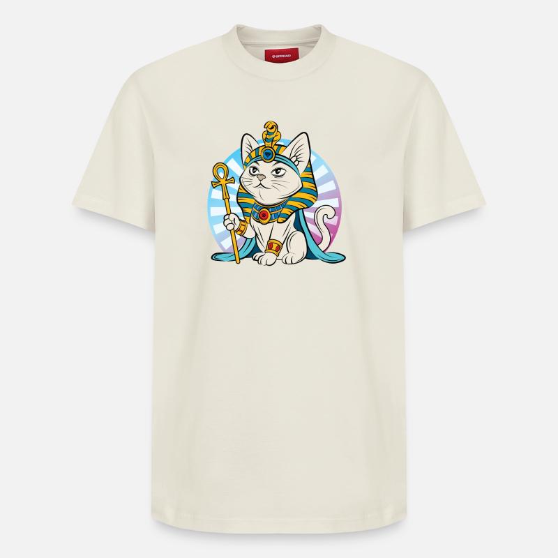 Chat pharaon égyptien - T-shirt unisexe décontracté en coton Supima – de SPREAD - blanc cassé