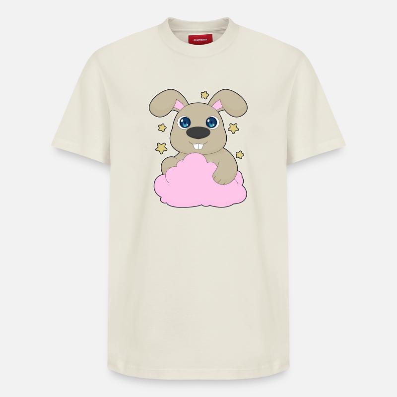 Nuages de lapin - T-shirt unisexe décontracté en coton Supima – de SPREAD - blanc cassé