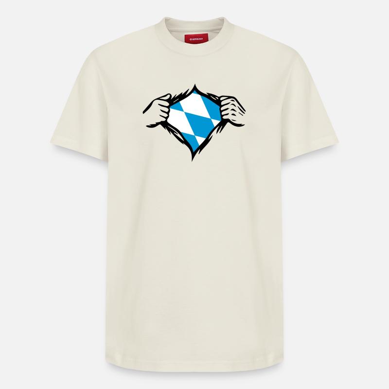 Bavière Drapeau bavarois - T-shirt unisexe décontracté en coton Supima – de SPREAD - blanc cassé