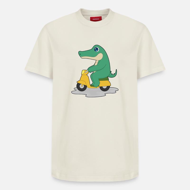 Krokodil Motorroller - Relaxed Unisex Supima Cotton T-Shirt – von SPREAD - Naturweiß