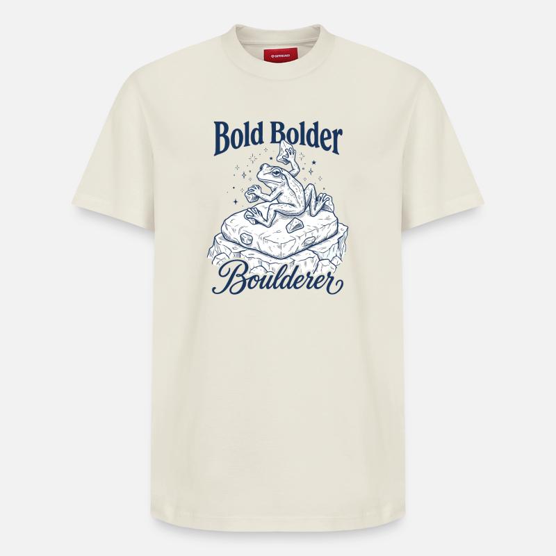 Bouldering Bold Bolder Boulderer - T-shirt unisexe décontracté en coton Supima – de SPREAD - blanc cassé