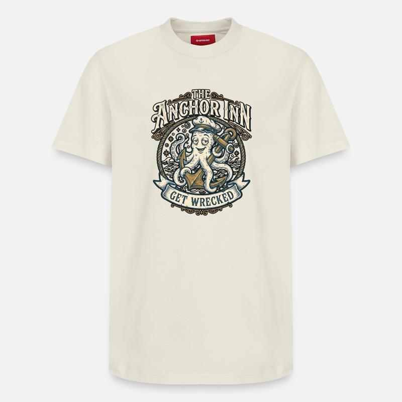 Pub côtier - T-shirt unisexe décontracté en coton Supima – de SPREAD - blanc cassé