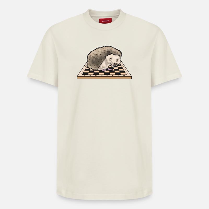 Jeu d’échecs Échiquier Hérisson - T-shirt unisexe décontracté en coton Supima – de SPREAD - blanc cassé