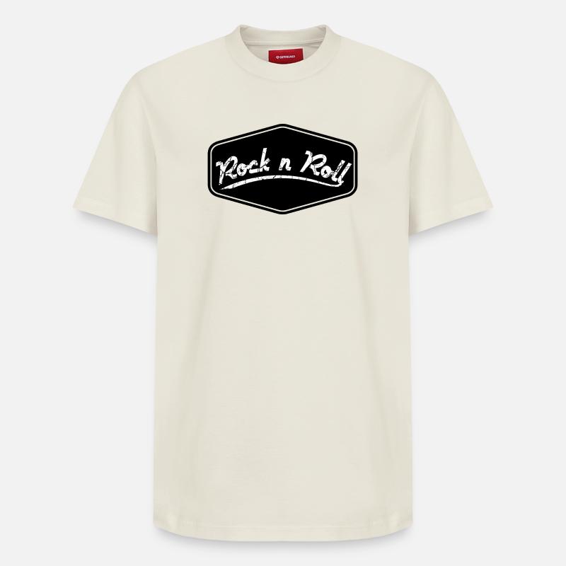 Rock n Roll Schild Shape - Relaxed Unisex Supima Cotton T-Shirt – von SPREAD - Naturweiß
