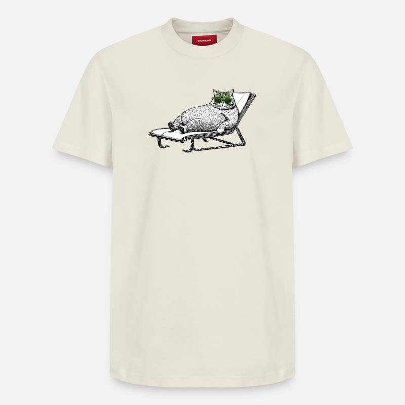 Vacances pour chats - T-shirt unisexe décontracté en coton Supima – de SPREAD - blanc cassé