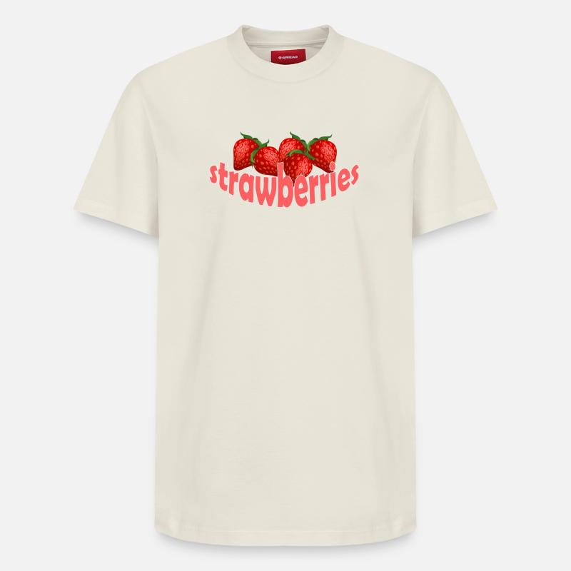 STRAWBEERIES - Relaxed Unisex Supima Cotton T-Shirt – von SPREAD - Naturweiß