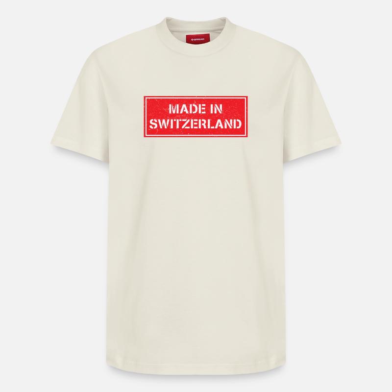 Fabriqué en Suisse - T-shirt unisexe décontracté en coton Supima – de SPREAD - blanc cassé