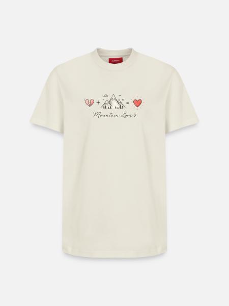Le montagne guariscono il cuore | Escursionismo e progettazione all'aperto - T-shirt unisex con vestibilità rilassata in cotone Supima – di SPREAD - bianco naturale