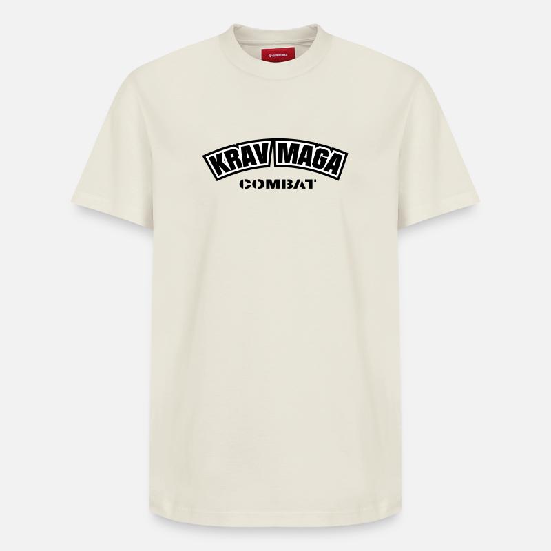 KravMaga Combat - Relaxed Unisex Supima Cotton T-Shirt – von SPREAD - Naturweiß