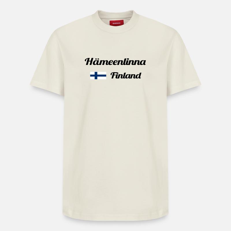 Hämeenlinna Finlande- Imprimés élégants - T-shirt unisexe décontracté en coton Supima – de SPREAD - blanc cassé