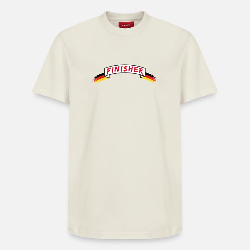 FINISHER RUN Banderole Germany Marathon - T-shirt unisexe décontracté en coton Supima – de SPREAD - blanc cassé