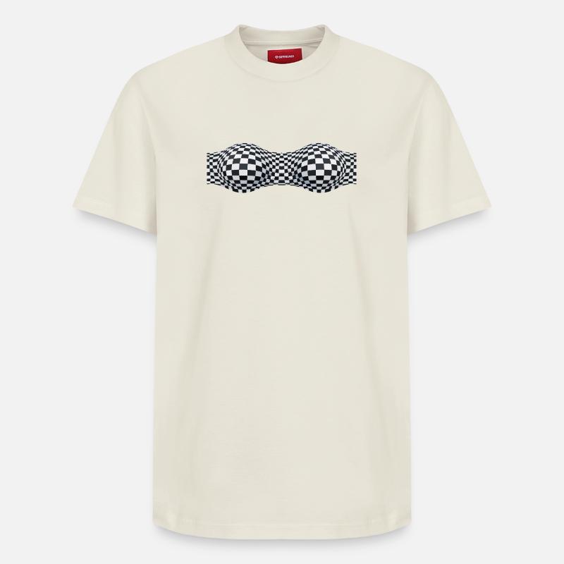 Folded Checkered Patterns - Relaxed Unisex Supima Cotton T-Shirt – by SPREAD - off white