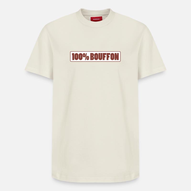 100% BOUFFON - T-shirt unisexe décontracté en coton Supima – de SPREAD - blanc cassé