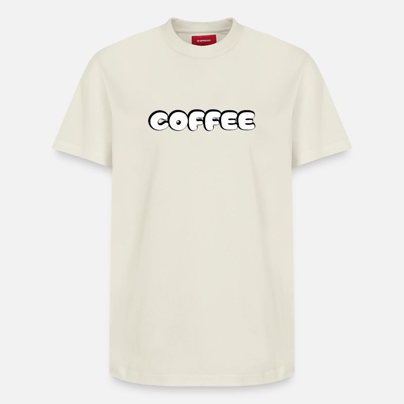 Café Lettrage Design Café - T-shirt unisexe décontracté en coton Supima – de SPREAD - blanc cassé