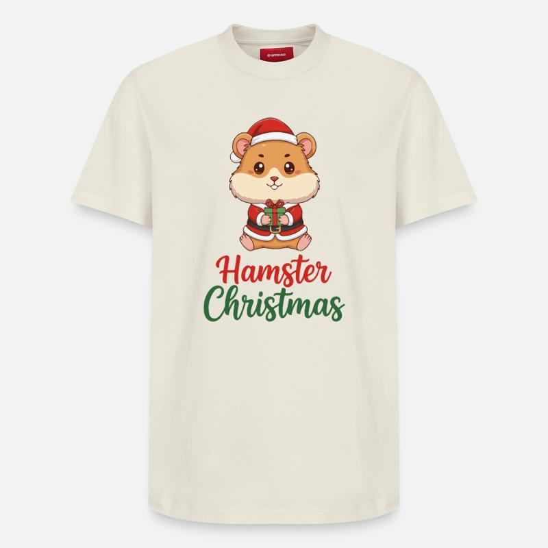 Hamster Christmas Cheer - T-shirt unisexe décontracté en coton Supima – de SPREAD - blanc cassé
