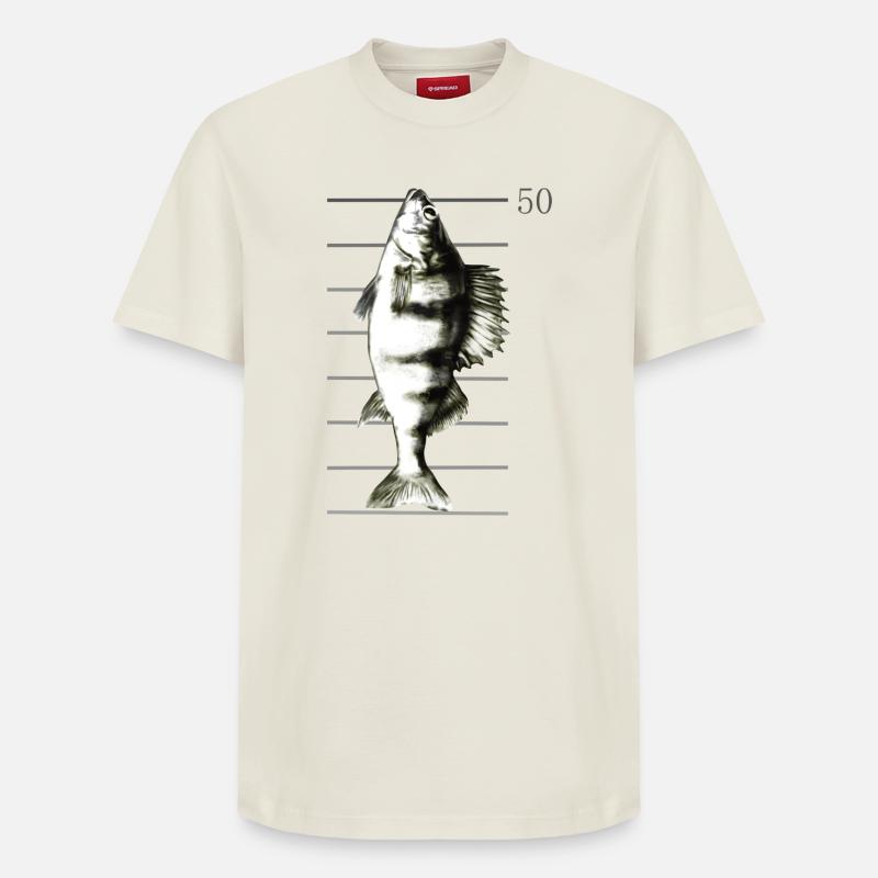 Pêche à la perche - T-shirt unisexe décontracté en coton Supima – de SPREAD - blanc cassé