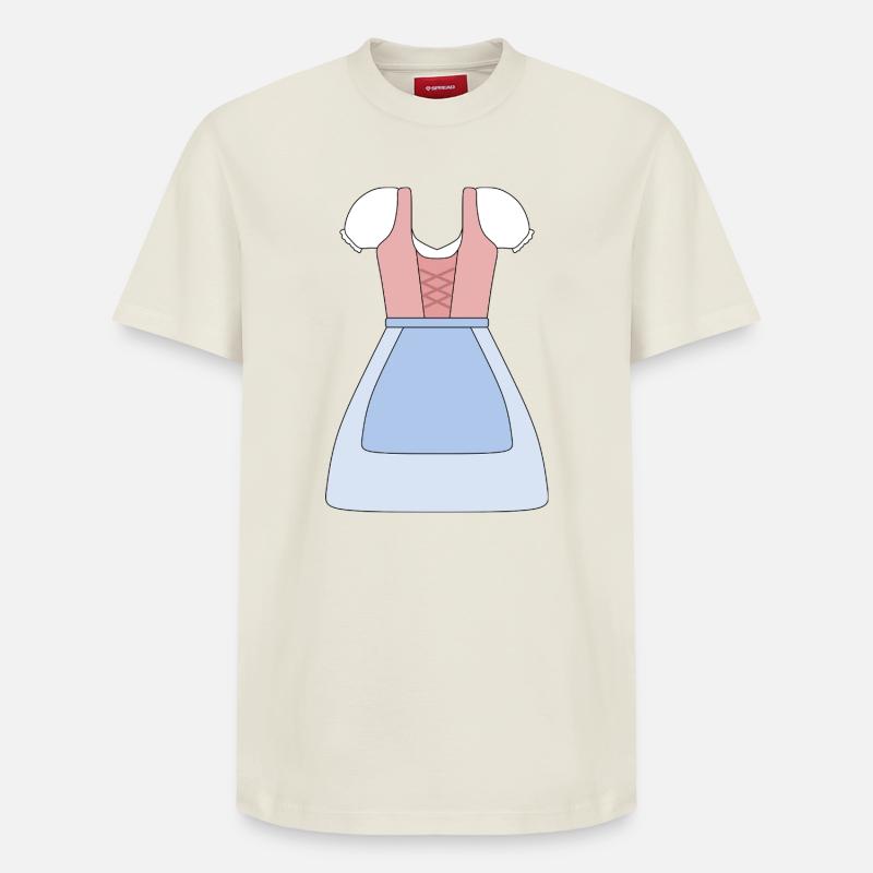 Traditionelles bayerisches Dirndl Design - Relaxed Unisex Supima Cotton T-Shirt – von SPREAD - Naturweiß