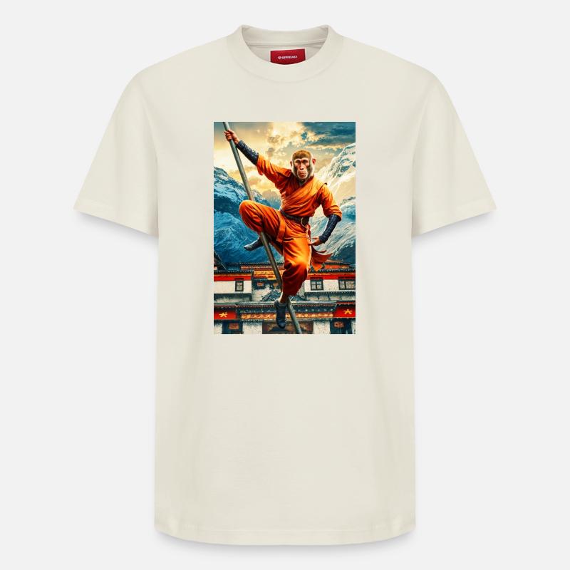 Humanoid Monkey Shaolin Monk - Relaxed Unisex Supima Cotton T-Shirt – by SPREAD - off white